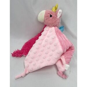Make Believe Ideas Pink Unicorn Lovey Blanket Textured 11x11.5"
